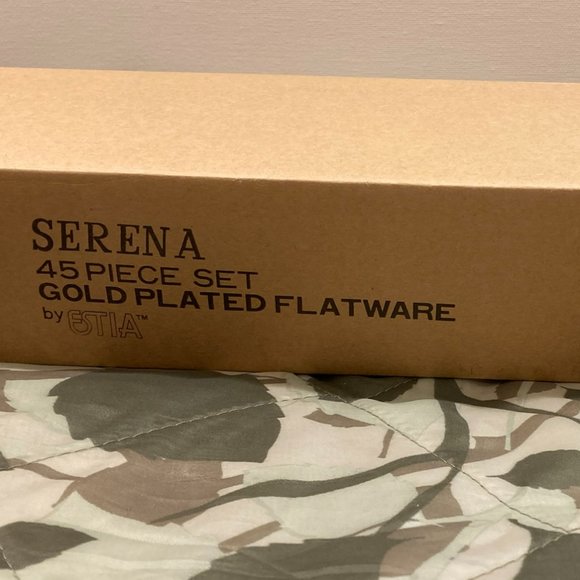 Serena Gold Plated Flatware, 45 pieces, 8 settings, by Estia. NWOT - Picture 5 of 10